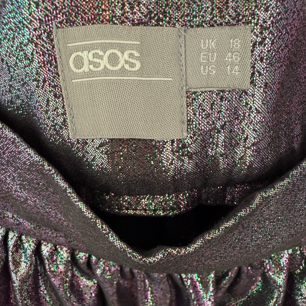 ASOS Iridescent Mini Skirt with Ruffles - Picture 2 of 4